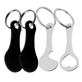 Skyzone 4 pcs Trolley Coin Keyring,Shopping Trolley Token Keyrings,Shopping Trolley Release Key,New Pound UK Coin Trolley Token for Supermarket