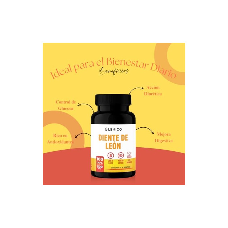 Diente de León 500 mg | Suplemento Alimenticio en Cápsulas