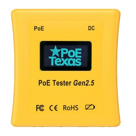 PoE Tester Gen2.5 by PoE Texas - Power Over Ethernet Tester to Determine Voltage, Current and Power Consumption on Network Cable - Identify PoE and Troubleshoot Connection Problems, No Battery Needed