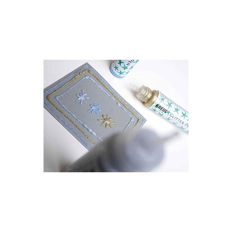 KREUL 49843 - Glitter Pen Blue, Glitter Effect Paint in