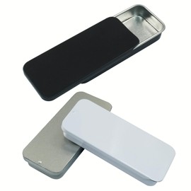 Seimneire 3 Pcs Mini Metal Tin Box Containers with Lids, Small Metal Slide Top Tin Empty Containers for Candies Jewelry Pills Storage Kit