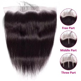 MYouan 20 Inch 13 x 6 Ear to Ear Lace Frontal Closure Straight Wave Frontal HD Transparent Lace Frontals With Baby Hair 100% Remy Human Hair 150% Density Natural Color