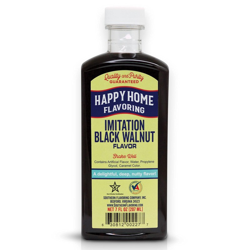 Happy Home Imitation Black Walnut Flavoring, Non-Alcoholic, Certified Kosher, 7