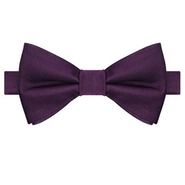 KissTies Mens Plum Purple Self Tied Bow Ties Satin Wedding Bowties + Gift Box