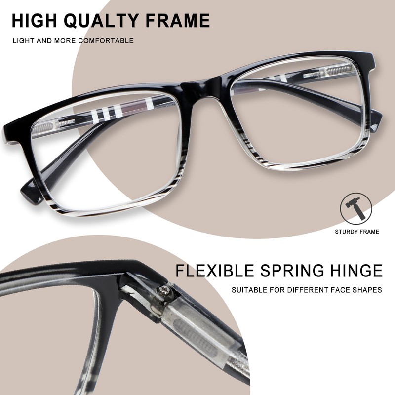 CHOFILORD 3 Pack Reading Glasses for Women Men Blue Light