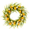 Puleo International 30" Artificial Tulip Floral Spring Door Wreath, Green/Yellow