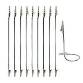 Double Head Alligator Clips 10Pcs - Maijdoany Bendable Double Sided Clips for Photos, Crafts, DIY, Memo Cards - Strong Metal Double-Ended Alligator Clip Holder (11.41inch/29cm Long)