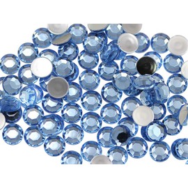 Allstarco 1000PCS 7mm SS34 Blue Sapphire Lite .LS Acrylic Flat Back Rhinestones for Jewelry Making and Face Painting Card Making Embelishments Plastic Gems