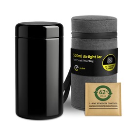 Epulse Smell Proof Jar - Herb Jars - Air Tight Glass Storage Jars - Air Tight Containers - Infinity Jars - Airtight Glass Jar - UV Protection Stash Container (500ml)