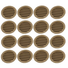 3" Round Green or Tan Plastic Louver Soffit Air Vent Reptile Screen Grille Cover (16, Tan)