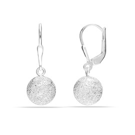 LeCalla Sterling Silver Jewelry Light-Weight Dangle Laser Cut Ball Drop Leverback Earrings for Women 10MM