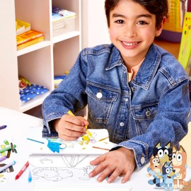 Bluey Jumbo Coloring and Activity Pad, 60 Pages of Activities and Coloring Sheets, Includes 10 Crayons and 2 Sticker Sheets, Fun Bluey Toys, Coloring Books for Kids Ages 4-8, Toddler Travel Toys