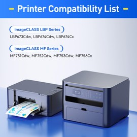 069 069H Toner Cartridge Set High Capacity 4-Pack Compatible for Canon 069H 069 for Color imageclass MF753Cdw MF751Cdw LBP674Cdw LBP674C MF750C LBP673Cdw LBP674Cx MF752Cdw MF756Cx Printers Ink Black