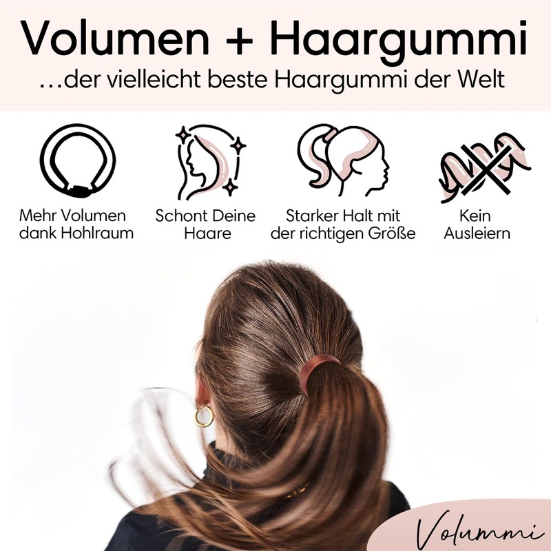 Volummi Hair Scrunchie, Innovative Ponytail Scrunchie for Visibly More Volume