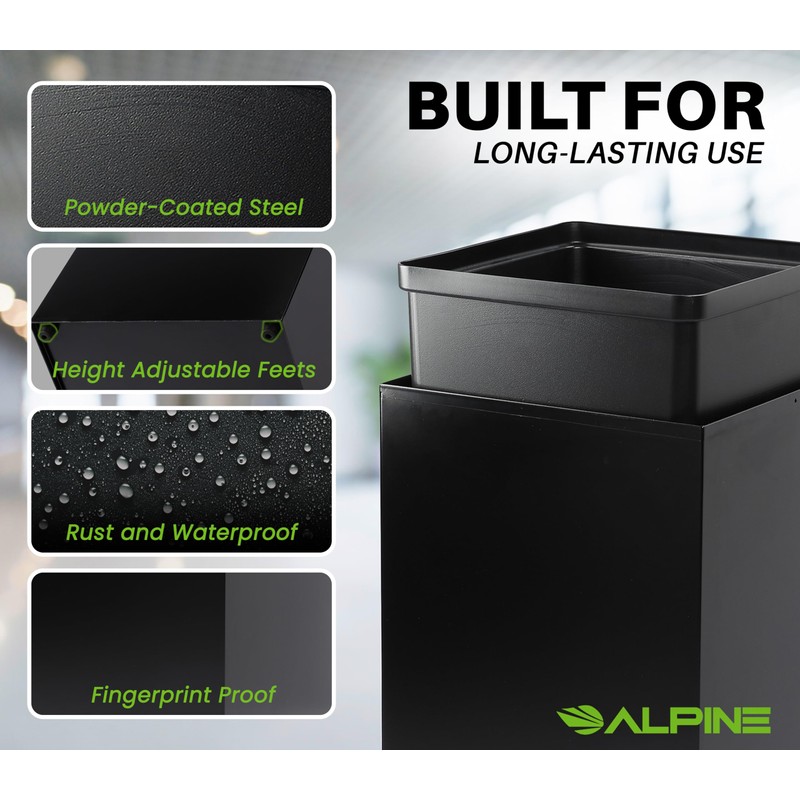 Alpine Square Lid Industries 29 Gallon Sturdy Steel Cube Recycling