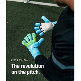 T1TAN Rebel 2.0 Sky Blue - Soccer Gloves Football - Goalie Gloves for Goalkeeper - Adults and Youth - Size 9