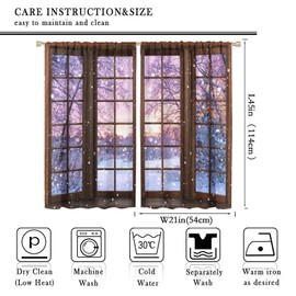 JESTRONRY - Cortina de bosque de invierno, árbol natural, bosque, copo de nieve, salida del sol, día de nieve, invierno, día festivo, tela para el hogar, sala de estar, recámara, cocina, baño, decoración de 42 x 45 pulgadas de ancho