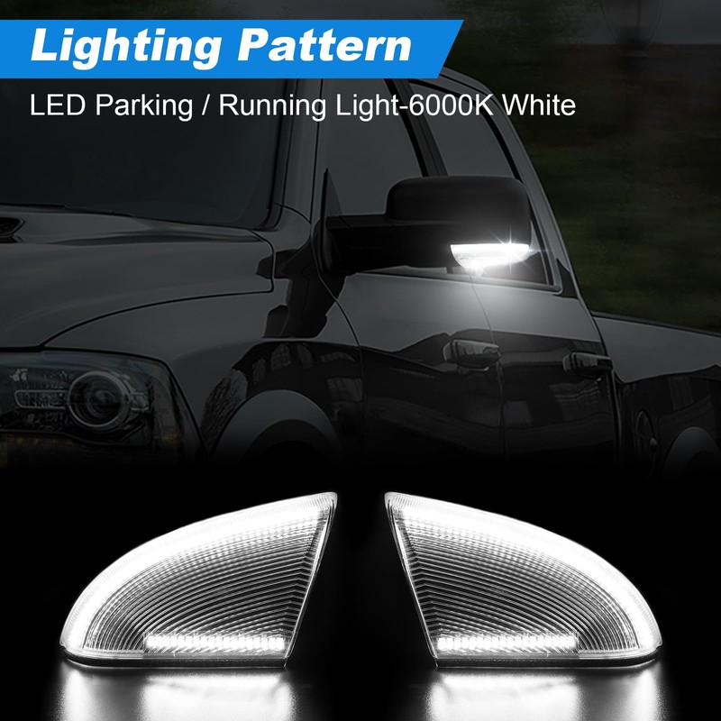 BORDAN LED Ram Side Mirror Turn Signal Puddle Light fit