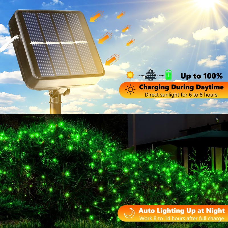 Joomer Solar String Lights Outdoor, 2Pack Total 100FT 300LED 8