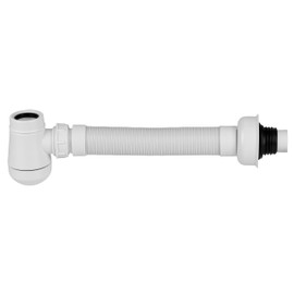Universal Flexible Bottle Trap for Bathroom Sink Drain - 1-1/4 Inch P-Trap Replacement Kit, Expandable Hose (10"-30"), Anti-Odor & Clog-Free, Fits RV, Pedestal & Vessel Sinks, Tool-Free Installation