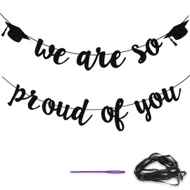 TAOVEN Banner for Graduation Party/Grad Party Decorations- We are So Proud of You (Black)