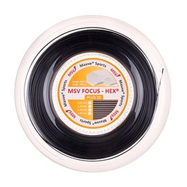 MSV Unisex's Focus-Hex Plus String Reel-Black, 1.25 mm
