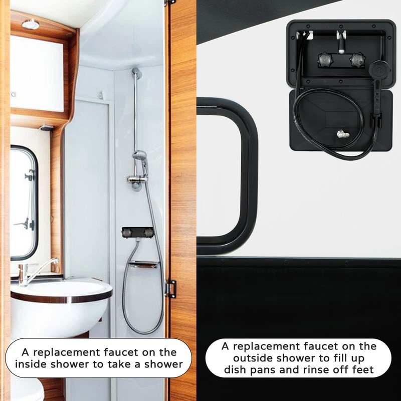EXCELFU RV Shower Faucet, 4" Camper Shower Faucet Valve Diverter