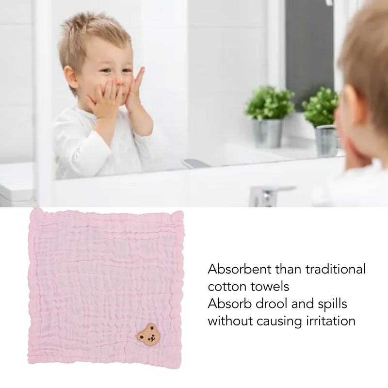 5PCS Cotton Kids Face Towels Good Absorbent Skin Friendly Reusable