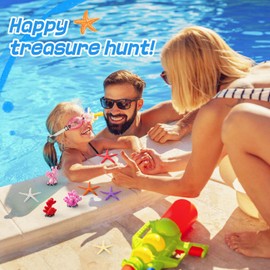 Biubee 24Pcs Diving Pool Toys for Kids - Swimming Pool Toy with Colorful Starfish Coral, Underwater Pool Toys Pool Games Pool Throw Toy for Kids Summer Pool Training Games Supply