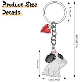 HUAAPLEVLA Cute Alloy Enamel Pets Dog Keychain Puppy Key rings for Maltese lovers Dog Themed Party Favors Car keychains Bag Charms（Maltese）
