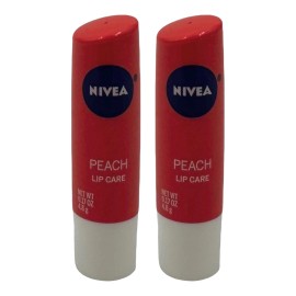 NIVEA 2 Pack Nivea Peach Tinted Scented Lip Care Balm 0.17 oz Discontinued Version HTF