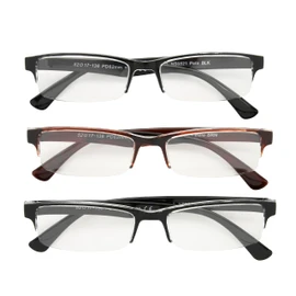 Foster Grant Men's Pete 3-Pack Rectangle Reading Glasses
