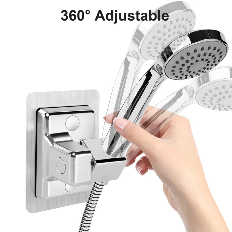 Hand Shower Holder 360° Rotatable Adjustable Shower Holder No Drilling