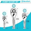 DURATECH 3PCS Stubby Ratchet Wrench Set, 90-Tooth 1/4" 3/8" 1/2"