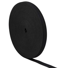Benecreat Total Length 118.8 ft (30 m) Width 0.6 inch (15 mm) Black Flat Rubber Woven Rubber Strong Clothes, Suitcase Belt, Notebook Belt, Replacement Band, For Sewing and Craft Materials, Handmade