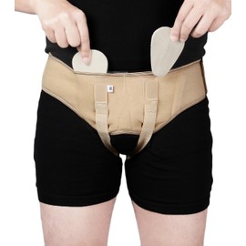 JSMA CARE Hernia Belt for Men, Hernia Support Truss, Adjustable Waist Strap, 2 Removable Compression Pads, Breathable Material (Small (28" - 32"))