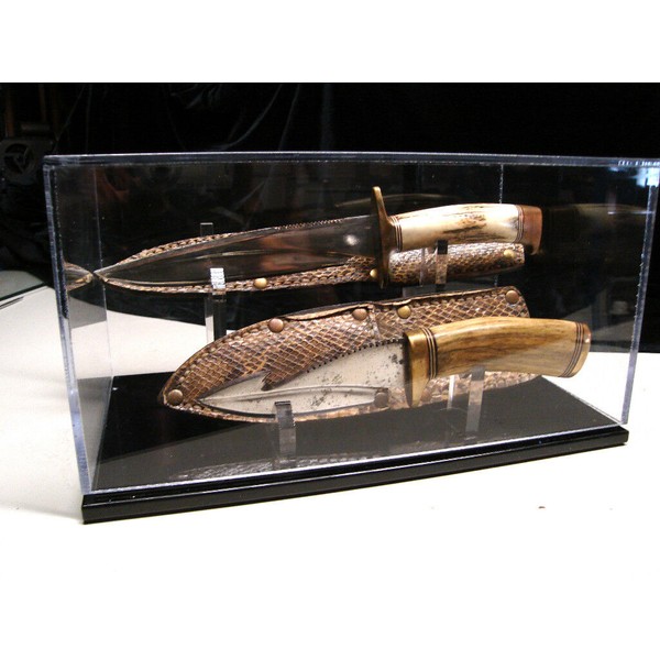 Double Knife w/ sheath display case holder custom stand fits
