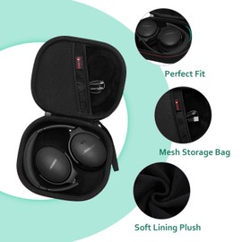 XANAD Carrying Case for Bose QC Ultra/QuietComfort Q45/Q35 or Soundcore H30i Headphones - Black