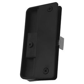 Brixwell Patio Screen Door Latch Set, Black Finish, Plastic Construction, 3-9/16" Hole Centers, Fits 1-3/4" Door Thickness, Non-Keyed, Used in Residential Sliding Doors