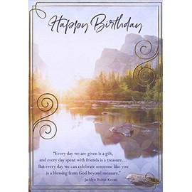 Designer Greetings Every Day: Sunburst, Mountains and Calm Stream Religious : Inspirational Birthday Card