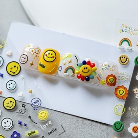 Nail art 10 types of 5D cute smile character embossed stickers - Embossed stickers - 37 / 네일 아트 5D 귀여운 스마일 케릭터 엠보 스티커 10 종 - 엠보스티커 - 37