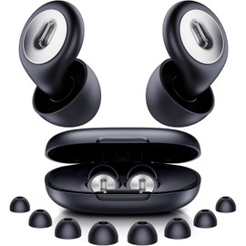 2026 Pro Ear Plugs for Sleeping, 46dB ASTM Certified Noise Cancelling Ear Plugs for Side Sleepers, 360° Pressure-Balanced, Snore & Noise Blocking with 6 Ear Tips, All-Day Comfortable Fit, Black