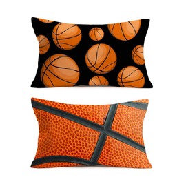 Qinqingo American Popular Sports Decorative Throw Pillow Cover Set of 2 Love Basketball Pillow Covers 12 x 20 Inches Cotton Linen Lumbar Pillow Case Home Decor Cushion Cover (Rectangle01)