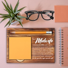 Thank You Appreciation Gifts for Midwife, Going Away Retirement Gift for Midwife, Appreciation Gifts for Birth Assistant Certified Nurse Midwifery Office Self-Stick Note Pad Holders-LBB123