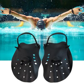 MZSX Hand Paddles for Swimming, with Adjustable Straps, Adult and Junior Swimming Hand Paddles , Equipment and Kit for Training aid in Pool, Suitable For Adults, Swim Training Accessories(Black)