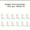 24pcs Long Coffin Ballet Press On Nails, Gradient Fake Nails,Full