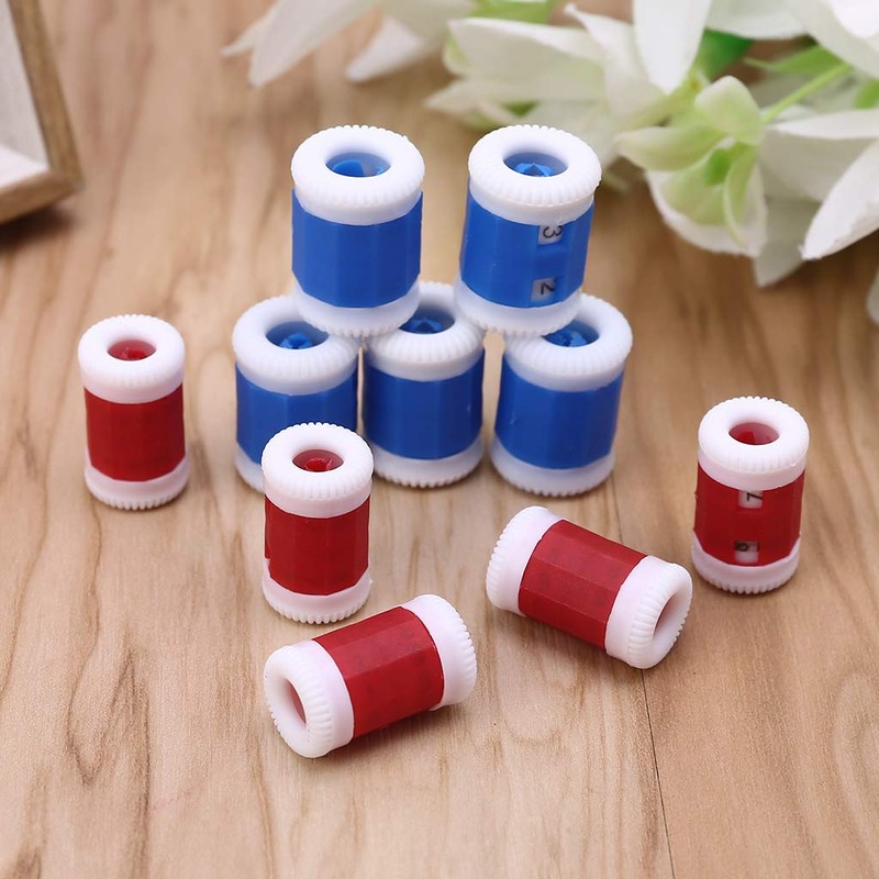 Puco 10pcs Plastic Mini Crochet Knitting Needle Row Counter Round