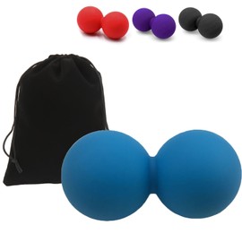 Peanut Massage Ball, Double Lacrosse Massage Ball, Mobility Ball, Therapy Massage Ball for Myofascial Release, Muscle Relaxer, Acupoint Massage, Sore Muscles, Deep Tissue Massage Tool (Blue)