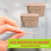 ORZEL Pack 400 Hisopos de algodón orgánico con bastoncillo de