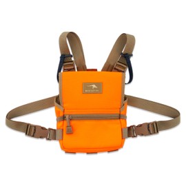 Marsupial Gear Standard Binocular Pack - Magnetic Bino Chest Harness Great for Quick One-Handed Access While Hunting with Storage Pockets, Blaze, Large